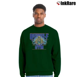 Men’s 80s Coors Light Beerwolf Gym Werewolf Mascot Crewneck Sweatshirt in forest green | Cozy Fabric, Clean Style