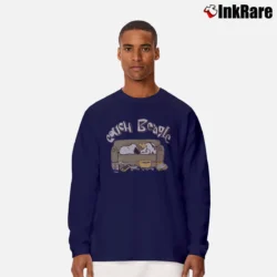 Men’s 80s Couch Beagle Snoopy Woodstock Peanuts Long-Sleeve Shirt in navy | Sleek, Lightweight, Year-Round Wear