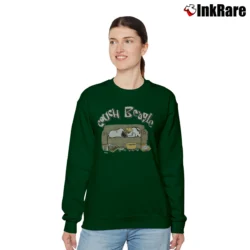 Women’s 80s Couch Beagle Snoopy Woodstock Peanuts Relaxed Sweatshirt in forest green | Soft, Laid-Back Vibe