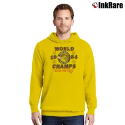 Men’s 80s Detroit Tigers 1984 Bless You Boys Champs Pullover Hoodie in yellow | Cozy, Durable, Modern Fit