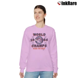 Women’s 80s Detroit Tigers 1984 Bless You Boys Champs Relaxed Sweatshirt in light pink | Soft, Laid-Back Vibe
