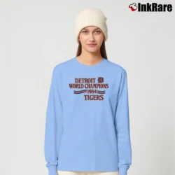 Women’s 80s Detroit Tigers 1984 World Champions Long-Sleeve Top in light blue | Sleek, Versatile, All-Season