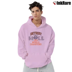 Men’s 80s Detroit Tigers 1984 World Champs Classic Pullover Hoodie in light pink | Cozy, Durable, Modern Fit