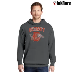 Men’s 80s Detroit Tigers Pullover Hoodie in charcoal | Cozy, Durable, Modern Fit
