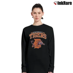 Women’s 80s Detroit Tigers Mascot MLB Baseball Long-Sleeve Top in black | Sleek, Versatile, All-Season