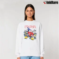 Women’s 80s Disney Fantasia Mickey Mouse Relaxed Sweatshirt in white | Soft, Laid-Back Vibe