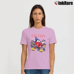 Women’s 80s Disney Fantasia Mickey Mouse Signature T-Shirt in light pink | Soft, Flattering Fit