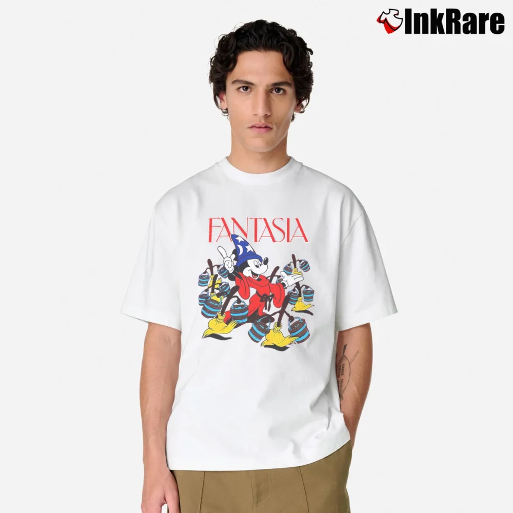 Men’s 80s Disney Fantasia Mickey Mouse Classic T-Shirt in white | Soft, Breathable Everyday Wear