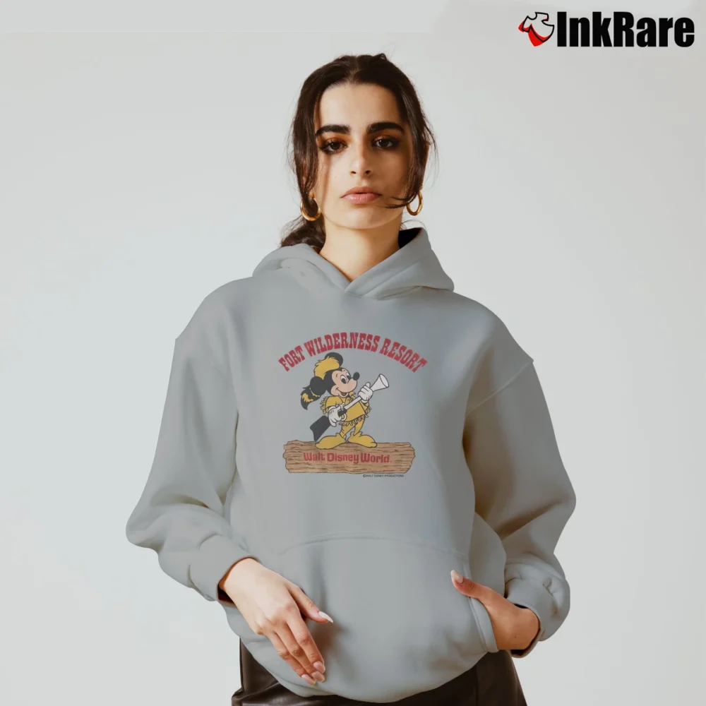 Women’s 80s Disney Fort Wilderness Resort Mickey Mouse Cozy Hoodie in sport grey | Warm, Structured, Stylish