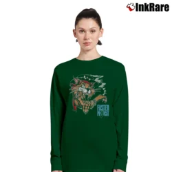 Women’s 80s Faster Pussy Cat Tour Long-Sleeve Top in forest green | Sleek, Versatile, All-Season