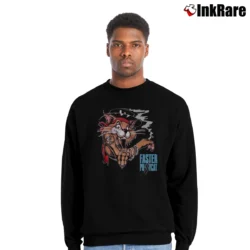 Men’s 80s Faster Pussy Cat Tour Crewneck Sweatshirt in black | Cozy Fabric, Clean Style