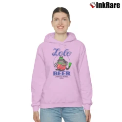Women’s 80s Fat Cat Lolo Beer Hawaii Cozy Hoodie in light pink | Warm, Structured, Stylish