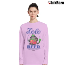 Women’s 80s Fat Cat Lolo Beer Hawaii Long-Sleeve Top in light pink | Sleek, Versatile, All-Season