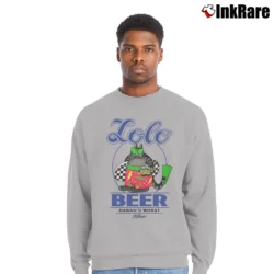 Men’s 80s Fat Cat Lolo Beer Hawaii Crewneck Sweatshirt in sport grey | Cozy Fabric, Clean Style