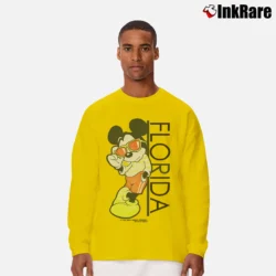 Men’s 80s Florida Mickey Mouse Tourist Long-Sleeve Shirt in yellow | Sleek, Lightweight, Year-Round Wear