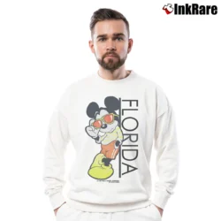 Men’s 80s Florida Mickey Mouse Tourist Crewneck Sweatshirt in white | Cozy Fabric, Clean Style
