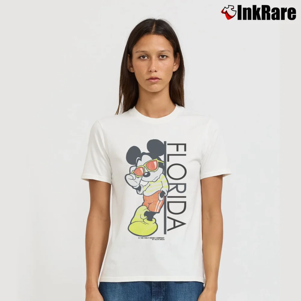 Women’s 80s Florida Mickey Mouse Tourist Signature T-Shirt in white | Soft, Flattering Fit