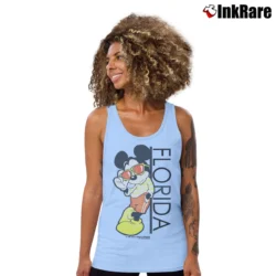 Women’s 80s Florida Mickey Mouse Tourist Tank Top in light blue | Lightweight, Movement-Friendly