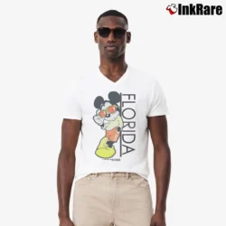 Men’s 80s Florida Mickey Mouse Tourist V-Neck Tee in white | Sharp, Breathable, Everyday Staple