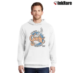 Men’s 80s Gilroy Garlic Festival 89 Pullover Hoodie in white | Cozy, Durable, Modern Fit