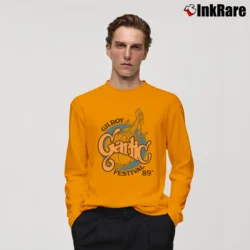 Men’s 80s Gilroy Garlic Festival 89 Long-Sleeve Shirt in orange | Sleek, Lightweight, Year-Round Wear