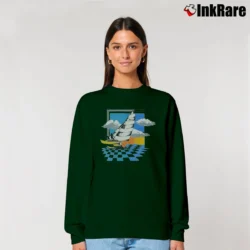 Women’s 80s Hobie Cat Sailing Relaxed Sweatshirt in forest green | Soft, Laid-Back Vibe