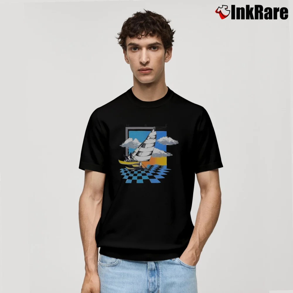 Men’s 80s Hobie Cat Sailing Classic T-Shirt in black | Soft, Breathable Everyday Wear