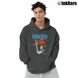 Men’s 80s Iron Man Marvel Comics Armor Suit Pullover Hoodie in charcoal | Cozy, Durable, Modern Fit