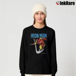 Women’s 80s Iron Man Marvel Comics Armor Suit Long-Sleeve Top in black | Sleek, Versatile, All-Season