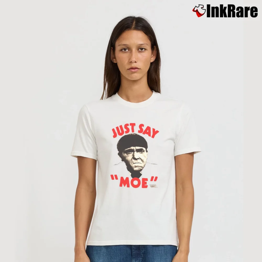 Women’s 80s Just Say Moe Signature T-Shirt in white | Soft, Flattering Fit