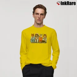 Men’s 80s Kennedy Space Center Cat NASA Long-Sleeve Shirt in yellow | Sleek, Lightweight, Year-Round Wear