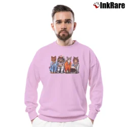 Men’s 80s Kennedy Space Center Cat NASA Crewneck Sweatshirt in light pink | Cozy Fabric, Clean Style
