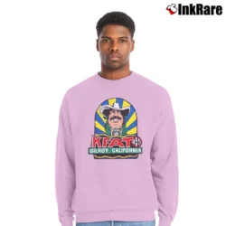 Men’s 80s Kfat Gilroy Radio Crewneck Sweatshirt in light pink | Cozy Fabric, Clean Style