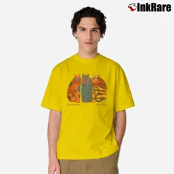 Men’s 80s Laurel Burch Cat Retro Aztec Classic T-Shirt in yellow | Soft, Breathable Everyday Wear