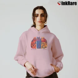 Women’s 80s Laurel Burch Colorful Cat Art Cozy Hoodie in light pink | Warm, Structured, Stylish