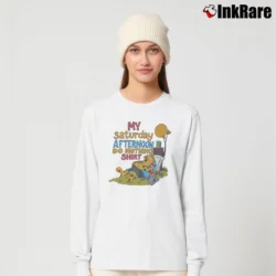 Women’s 80s Lazy Cat Nap Saturday Afternoon Long-Sleeve Top in white | Sleek, Versatile, All-Season