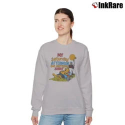 Women’s 80s Lazy Cat Nap Saturday Afternoon Relaxed Sweatshirt in sport grey | Soft, Laid-Back Vibe