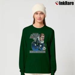 Women’s 80s Los Angeles Kings Wayne Gretzky Caricature 1988 NHL Hockey Long-Sleeve Top in forest green | Sleek, Versatile, All-Season
