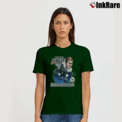 Women’s 80s Los Angeles Kings Wayne Gretzky Caricature 1988 NHL Hockey Signature T-Shirt in forest green | Soft, Flattering Fit