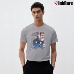 Men’s 80s Los Angeles Kings Wayne Gretzky Caricature 1988 NHL Hockey V-Neck Tee in sport grey | Sharp, Breathable, Everyday Staple