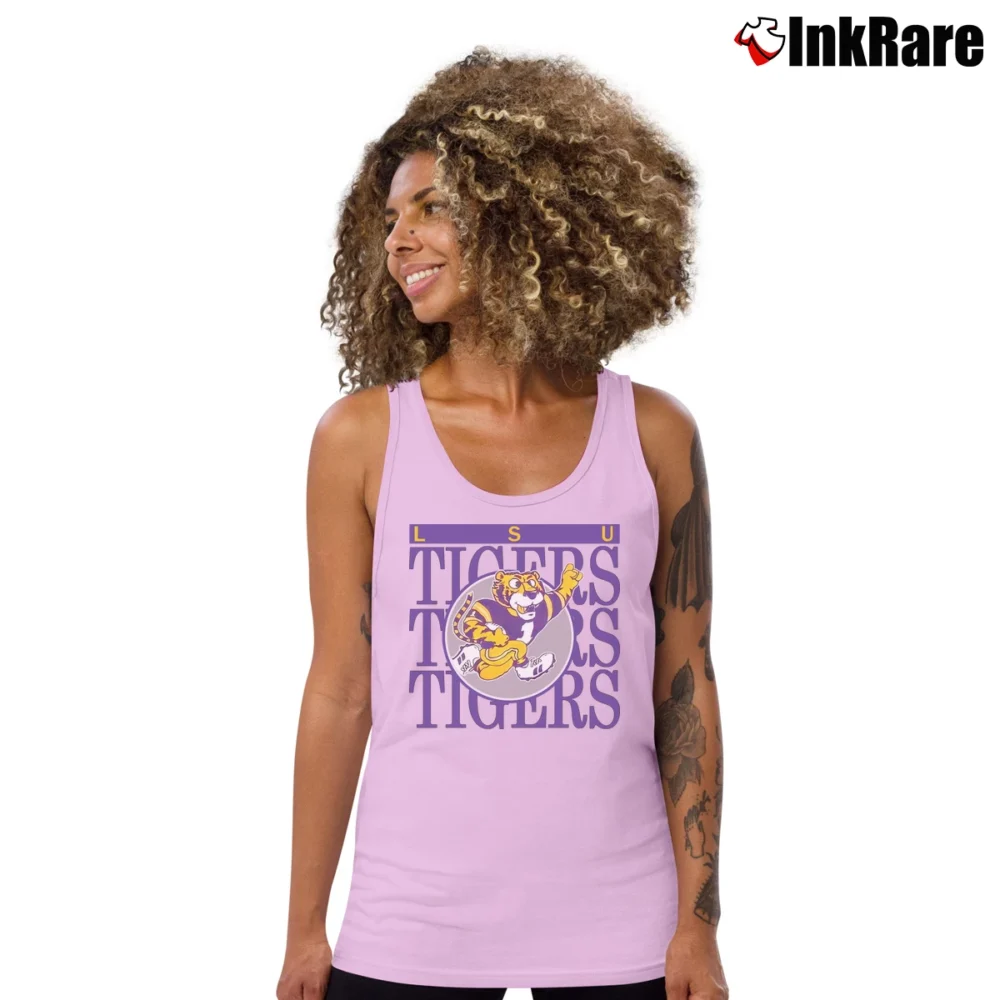 Women’s 80s LSU Tigers 1989 Football Graphic Tank Top in light pink | Lightweight, Movement-Friendly
