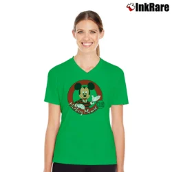 Women’s 80s Mickey Mouse Club V-Neck Tee in irish green | Chic Neckline, Soft Texture