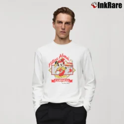 Men’s 80s Mickey Mouse Cornell University Long-Sleeve Shirt in white | Sleek, Lightweight, Year-Round Wear