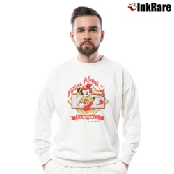 Men’s 80s Mickey Mouse Cornell University Crewneck Sweatshirt in white | Cozy Fabric, Clean Style
