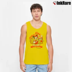 Men’s 80s Mickey Mouse Cornell University Tank Top in yellow | Breathable, Active-Friendly Design