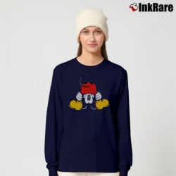 Women’s 80s Mickey Mouse Upside Down Graphic Long-Sleeve Top in navy | Sleek, Versatile, All-Season