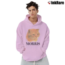 Men’s 80s Morris The Cat 9 Lives Cat Food Pullover Hoodie in light pink | Cozy, Durable, Modern Fit