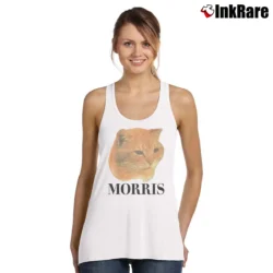Women’s 80s Morris The Cat 9 Lives Cat Food Tank Top in white | Lightweight, Movement-Friendly