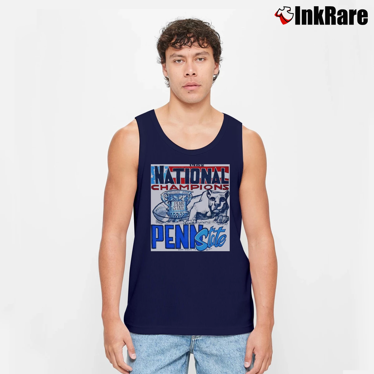 80s Penn State Nittany Lions 1983 Sugar Bowl Champs Men’s Performance Tank in navy – Lightweight Comfort Men’s 80s Penn State Nittany Lions 1983 Sugar Bowl Champs Tank Top in navy | Breathable, Active-Friendly Design