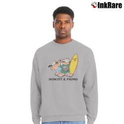 Men’s 80s Primo Beer Mascots Howzit Surfer Classic Crewneck Sweatshirt in sport grey | Cozy Fabric, Clean Style